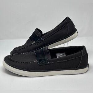 Sperry Mainsail Penny Boat Shoe Black Canvas Slip On Men’s 13